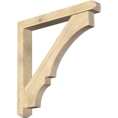 Ekena Millwork Balboa Craftsman Rough Sawn Bracket w/ Offset Brace, Douglas Fir, 6"W x 46"D x 46"H BKT0604X46X46BOA04RDF